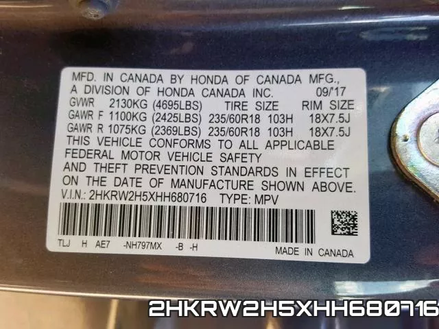 2HKRW2H5XHH680716 фото 2