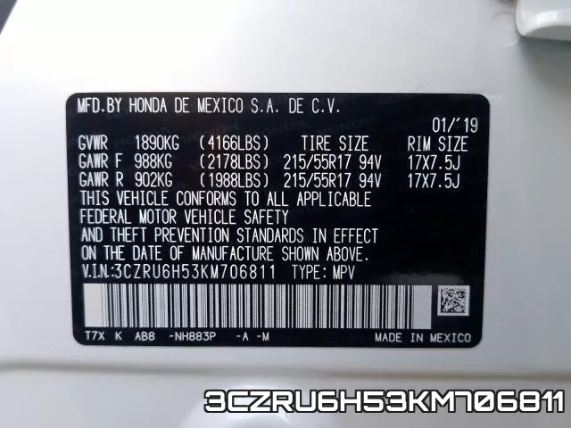 3CZRU6H53KM706811 фото 2