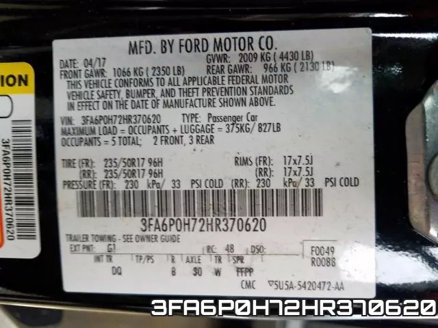 3FA6P0H72HR370620 фото 2