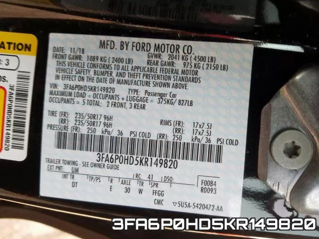 3FA6P0HD5KR149820 фото 2