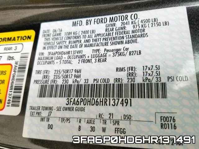 3FA6P0HD6HR137491 фото 2