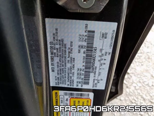 3FA6P0HD6KR215565 фото 2