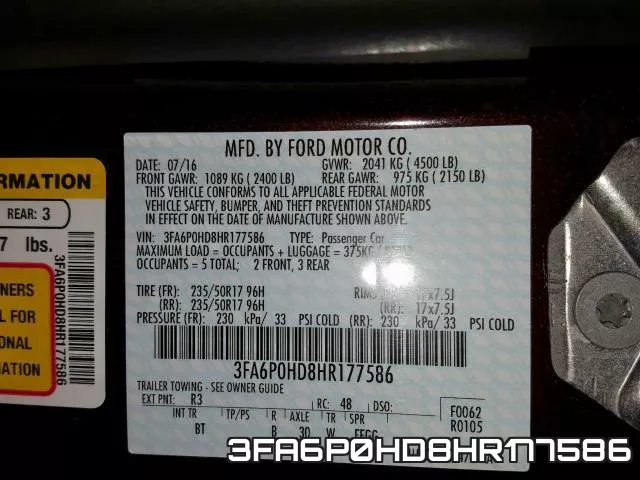 3FA6P0HD8HR177586 фото 2