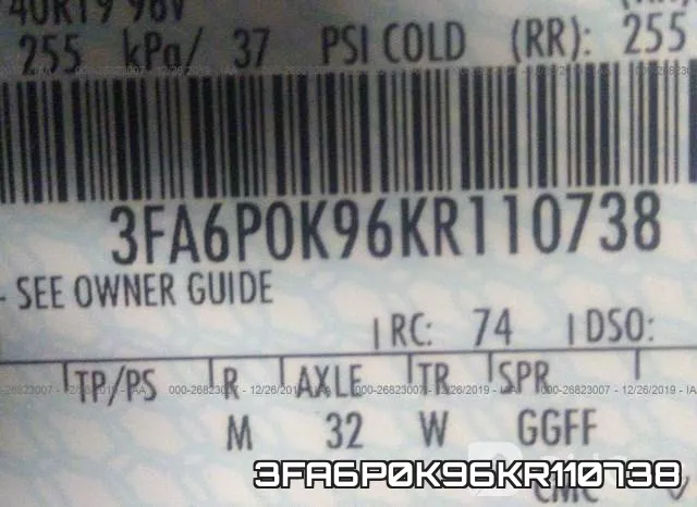 3FA6P0K96KR110738 фото 10