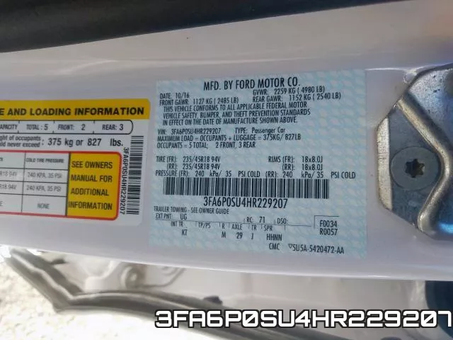 3FA6P0SU4HR229207 фото 2