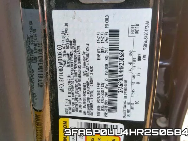 3FA6P0UU4HR250684 фото 2