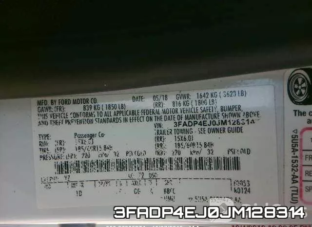 3FADP4EJ0JM128314 фото 10