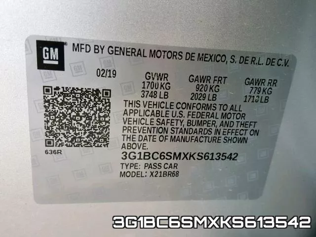 3G1BC6SMXKS613542 фото 2