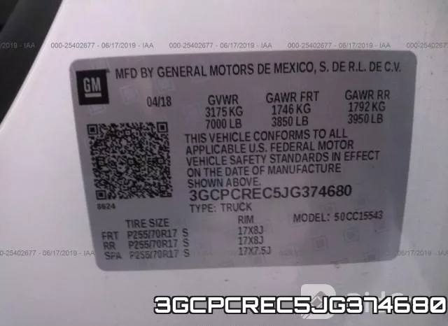 3GCPCREC5JG374680 фото 10