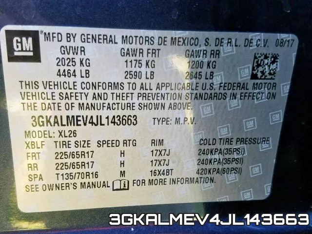 3GKALMEV4JL143663 фото 2