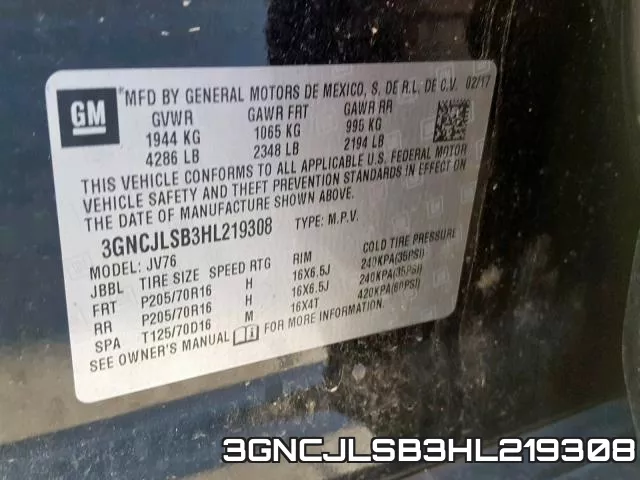 3GNCJLSB3HL219308 фото 2