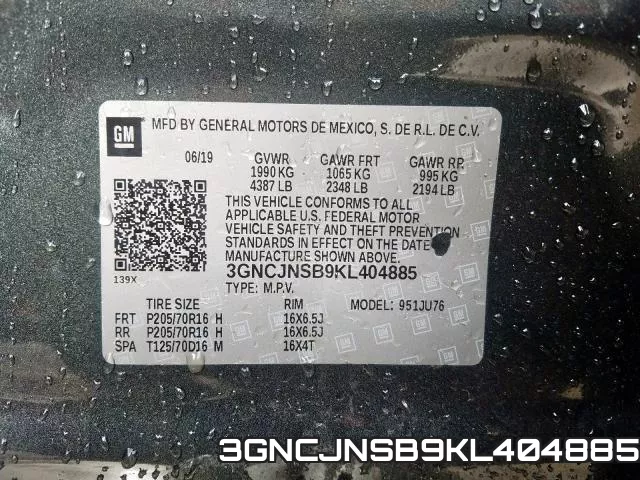 3GNCJNSB9KL404885 фото 2