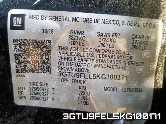 3GTU9FEL5KG100171 фото 2