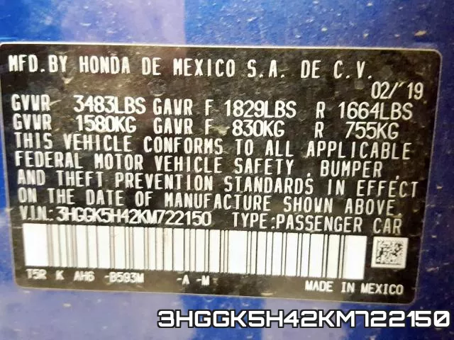 3HGGK5H42KM722150 фото 2