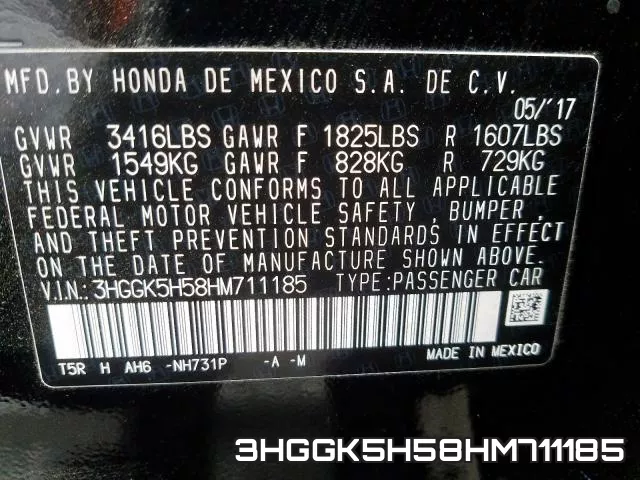3HGGK5H58HM711185 фото 2