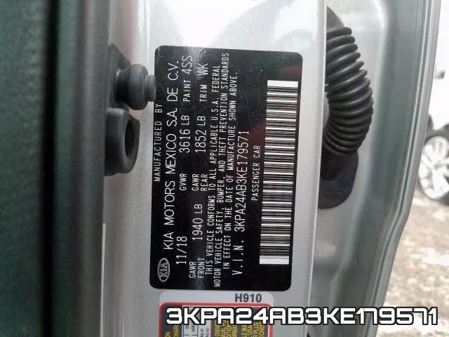 3KPA24AB3KE179571 фото 2