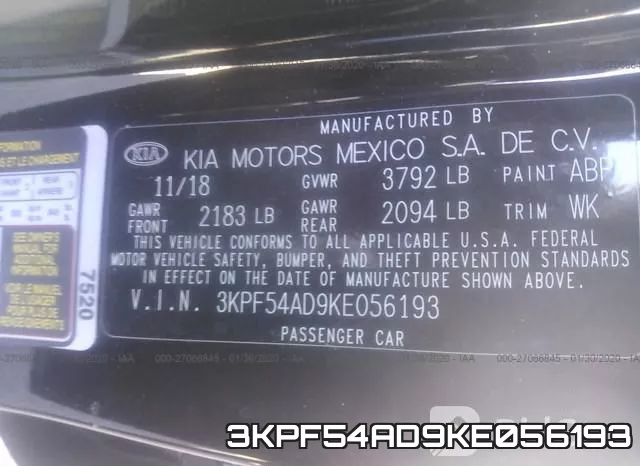 3KPF54AD9KE056193 фото 10