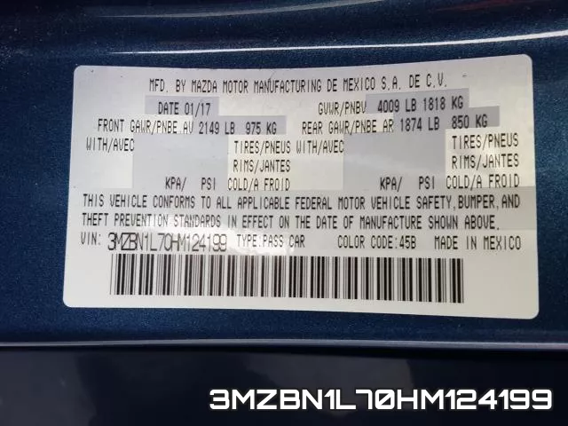 3MZBN1L70HM124199 фото 2