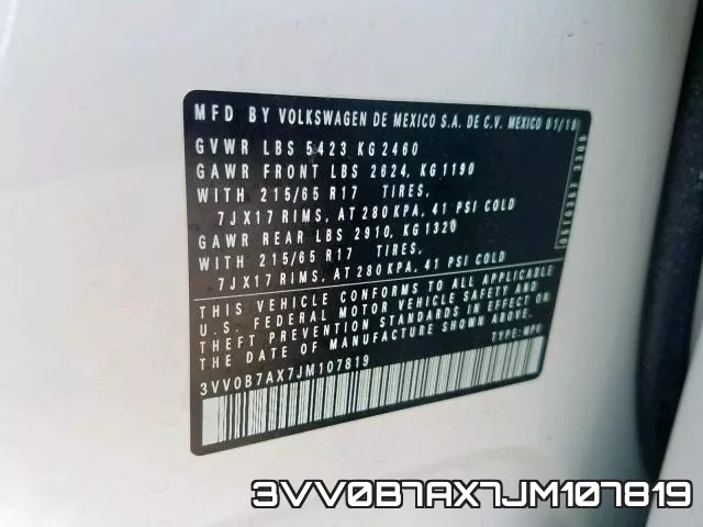 3VV0B7AX7JM107819 фото 2