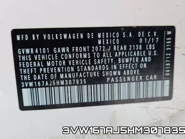 3VW167AJ5HM307835 фото 2