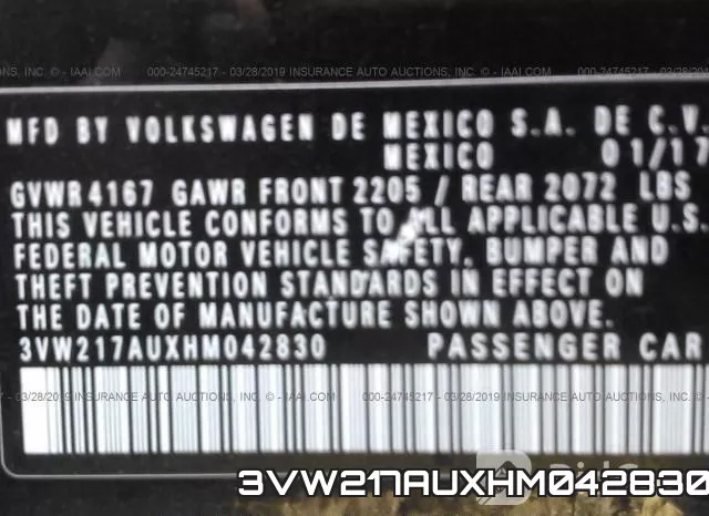 3VW217AUXHM042830 фото 10