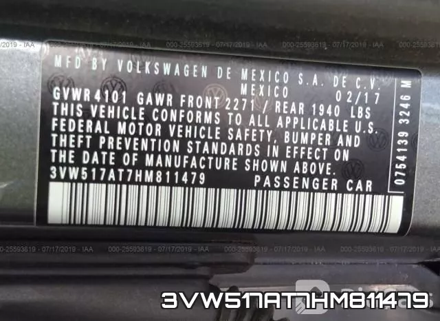3VW517AT7HM811479 фото 10