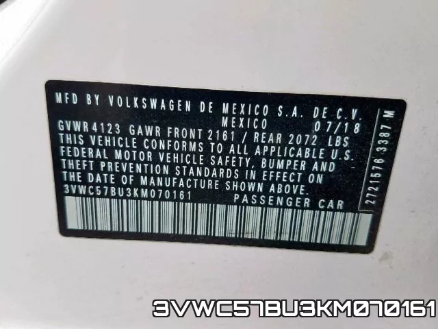 3VWC57BU3KM070161 фото 2