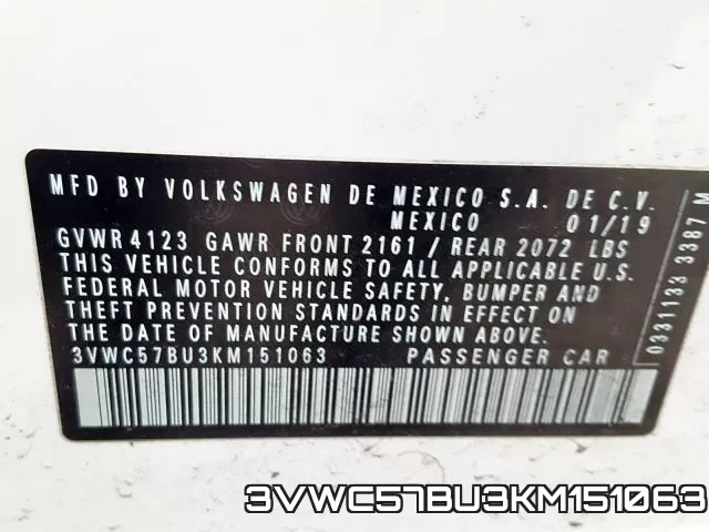3VWC57BU3KM151063 фото 2