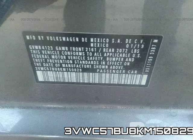 3VWC57BU8KM150829 фото 10