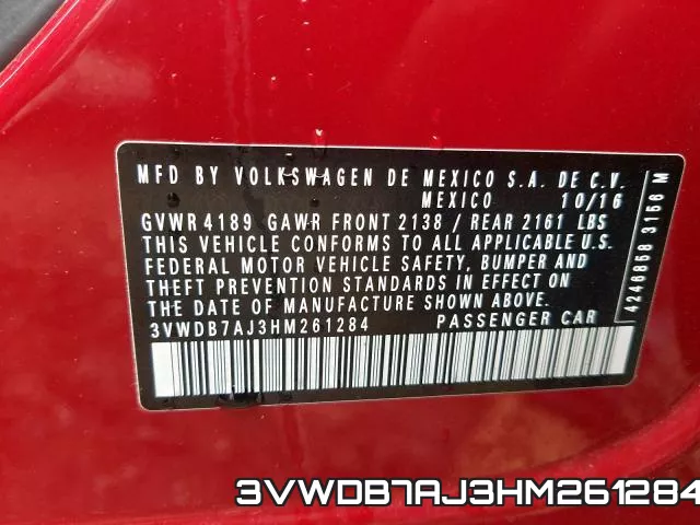 3VWDB7AJ3HM261284 фото 2