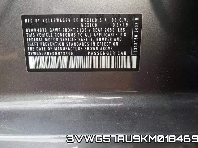 3VWG57AU9KM018469 фото 2