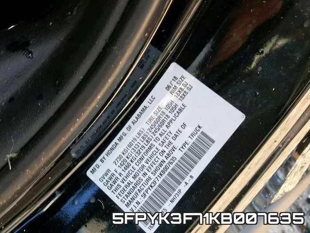5FPYK3F71KB007635 фото 2