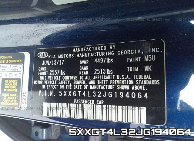 5XXGT4L32JG194064 фото 10