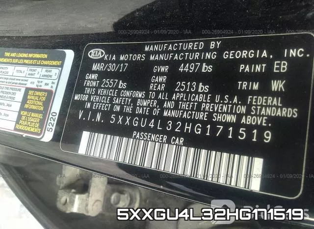 5XXGU4L32HG171519 фото 10