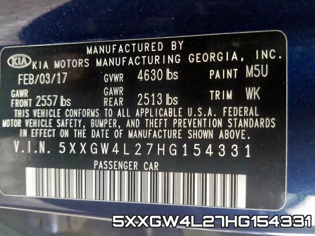 5XXGW4L27HG154331 фото 2