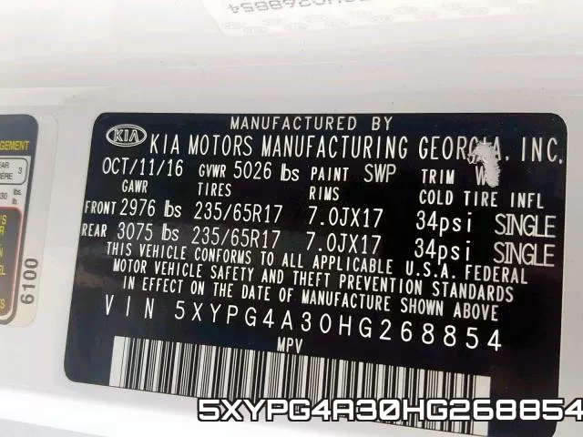 5XYPG4A30HG268854 фото 2