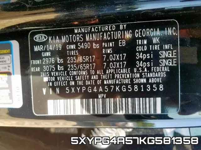 5XYPG4A57KG581358 фото 2