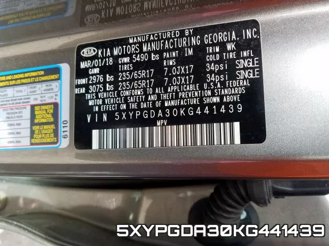 5XYPGDA30KG441439 фото 2