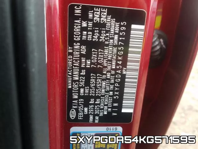 5XYPGDA54KG571595 фото 2