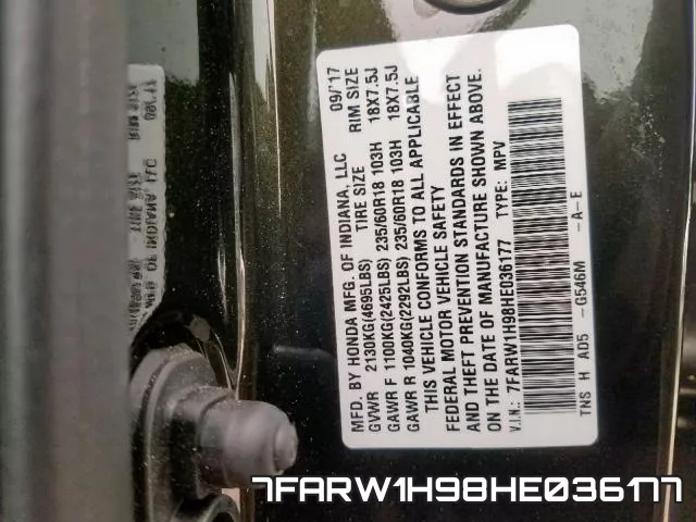 7FARW1H98HE036177 фото 2