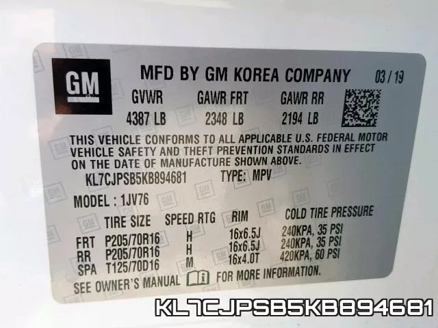 KL7CJPSB5KB894681 фото 2