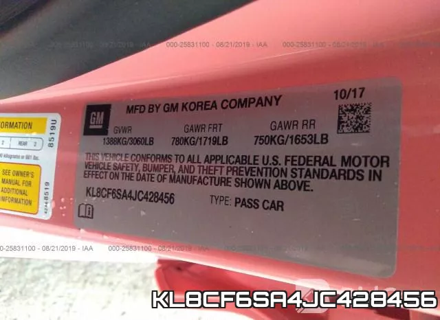 KL8CF6SA4JC428456 фото 10
