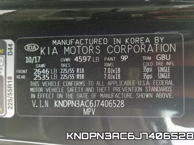 KNDPN3AC6J7406528 фото 2