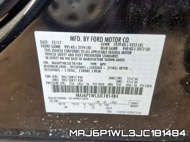 MAJ6P1WL3JC181484 фото 2