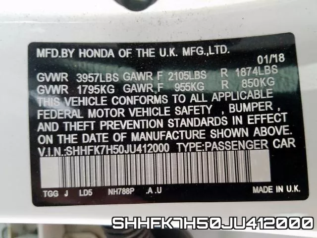 SHHFK7H50JU412000 фото 2