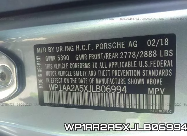 WP1AA2A5XJLB06994 фото 10