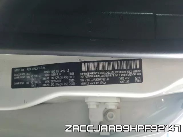 ZACCJAAB9HPF92147 фото 2