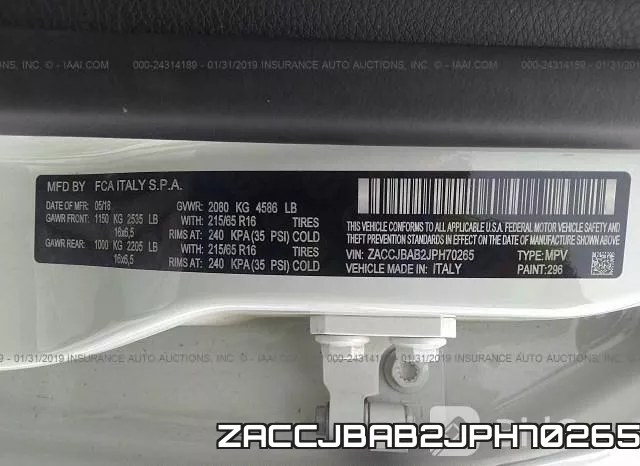 ZACCJBAB2JPH70265 фото 10
