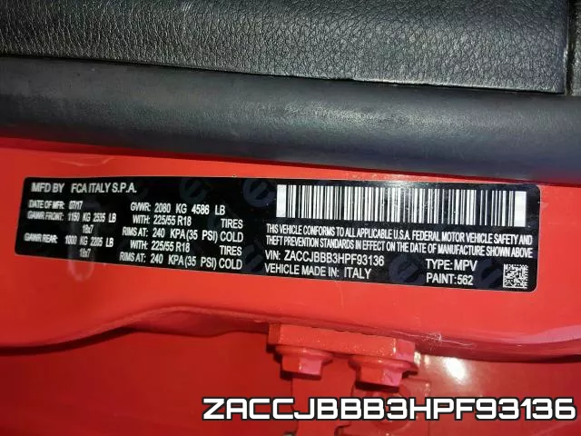 ZACCJBBB3HPF93136 фото 2