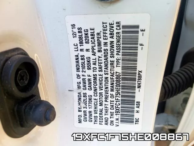 19XFC1F75HE008867 фото 2
